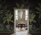 Banana Tree Jungle - Black wall mural by Rebel Walls, styled room