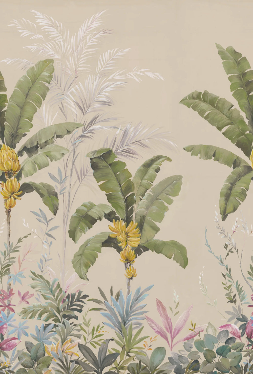 Banana Tree Jungle - Beige wallpaper swatch