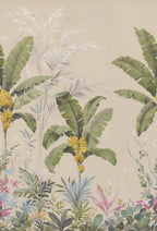 Banana Tree Jungle - Beige wallpaper swatch