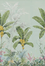 Banana Tree Jungle - Light Blue wallpaper swatch