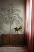 Retro Jungle - Beige wall mural by Rebel Walls, styled room