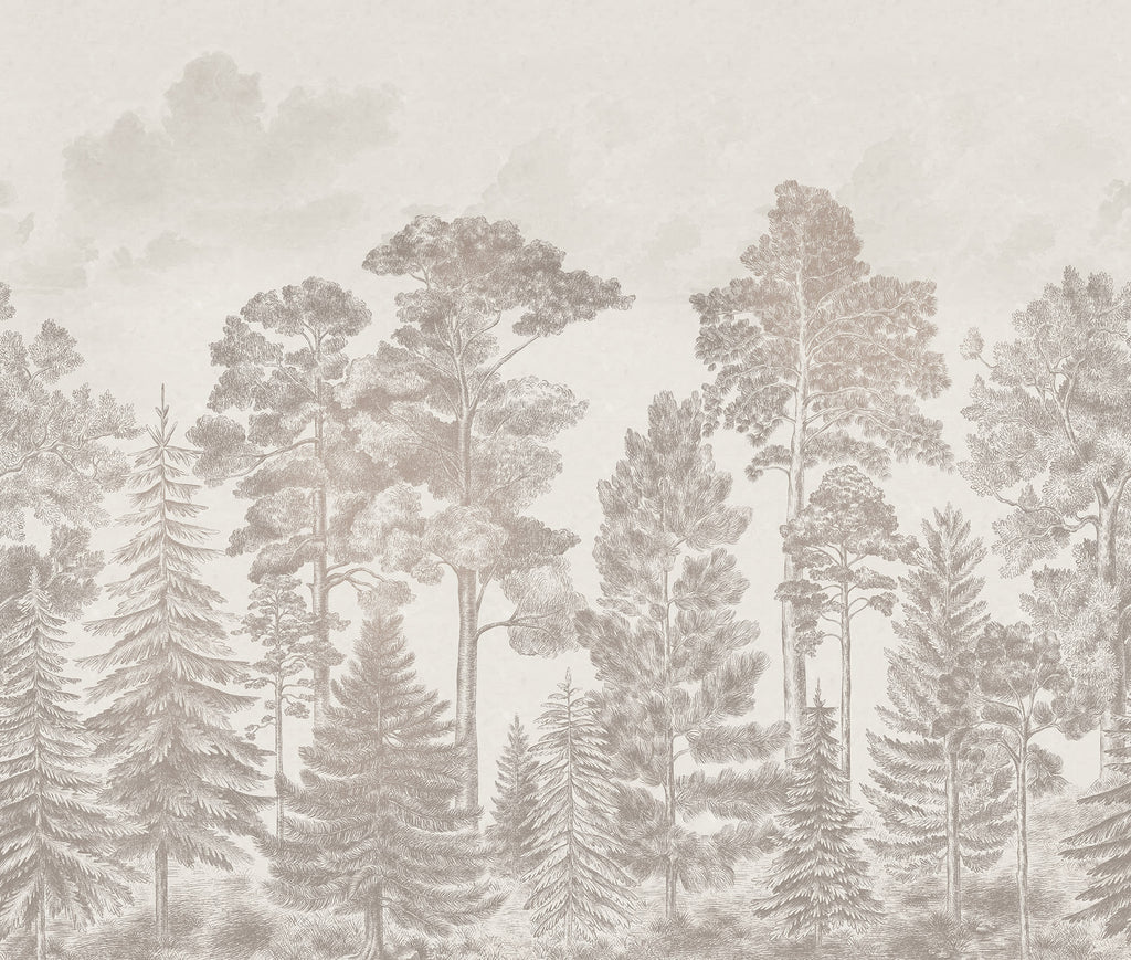 Scandinavian Bellewood wall mural by Rebel Walls in Beige, flat swatch