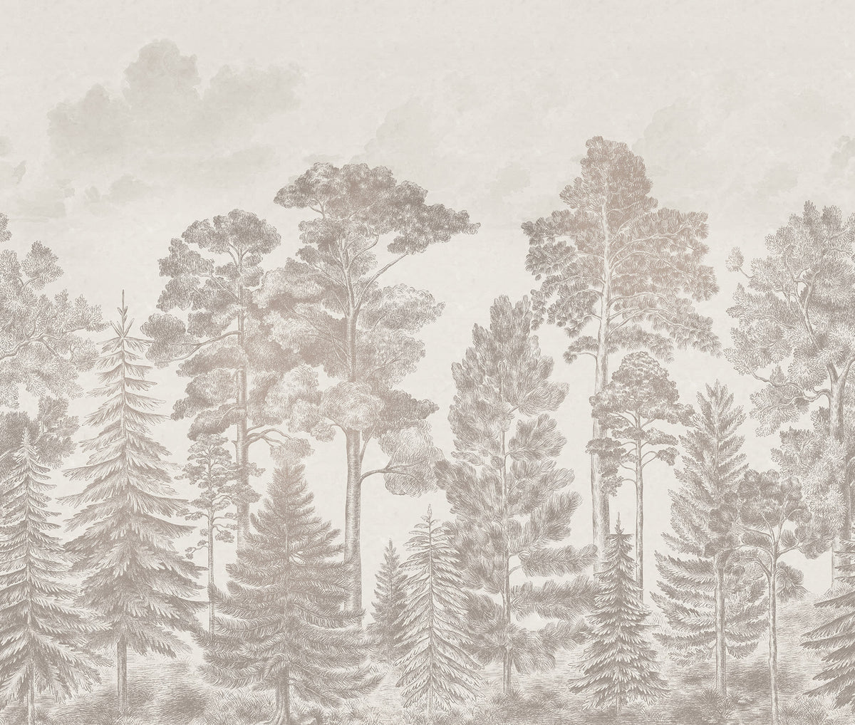 Scandinavian Bellewood wall mural by Rebel Walls in Beige, flat swatch
