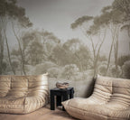 Pine Wood - Beige wall mural by Rebel Walls, styled room