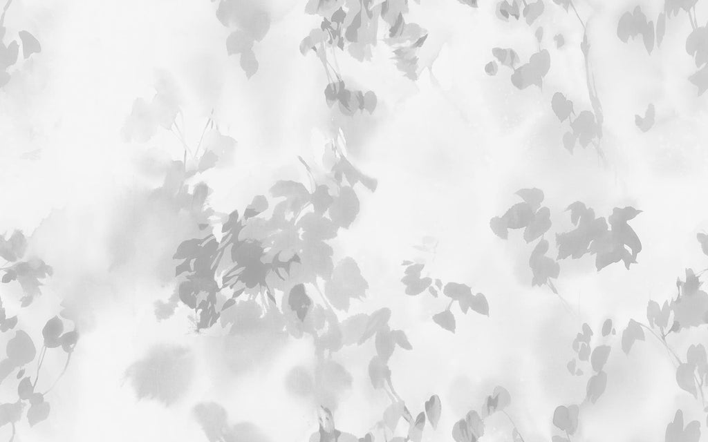 Hazy Leaves wall mural by Rebel Walls in White, flat swatch