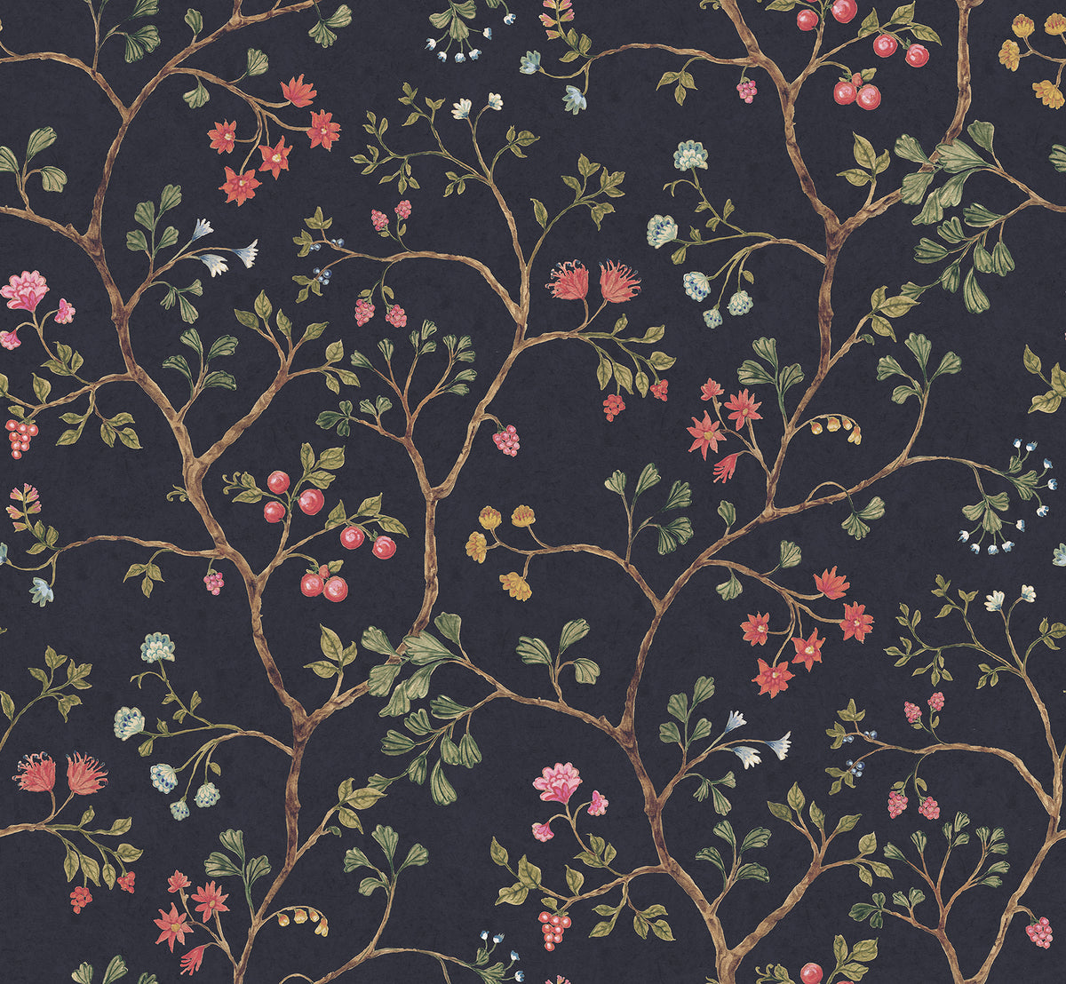 Song Tree wall mural by Rebel Walls in Black – Lush, flat swatch
