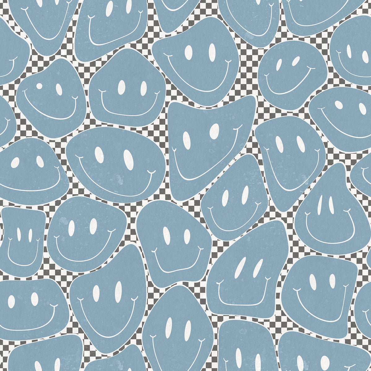 Happy Rebel wall mural by Rebel Walls in Blue – Blue Chess, flat swatch