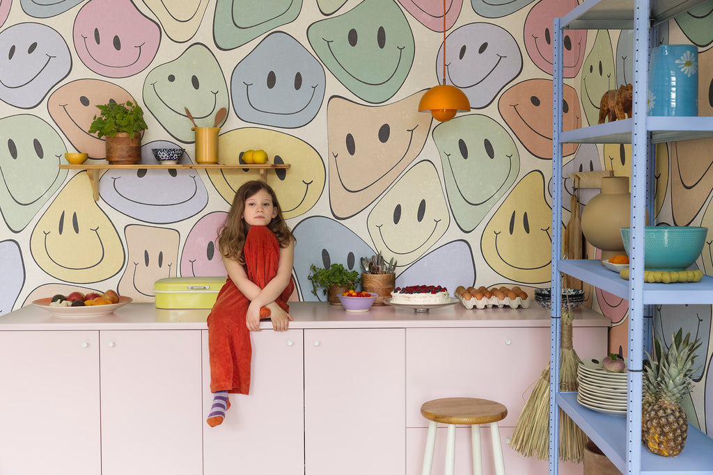 Happy Rebel wall mural by Rebel Walls in Multicolour – Colourful, styled room