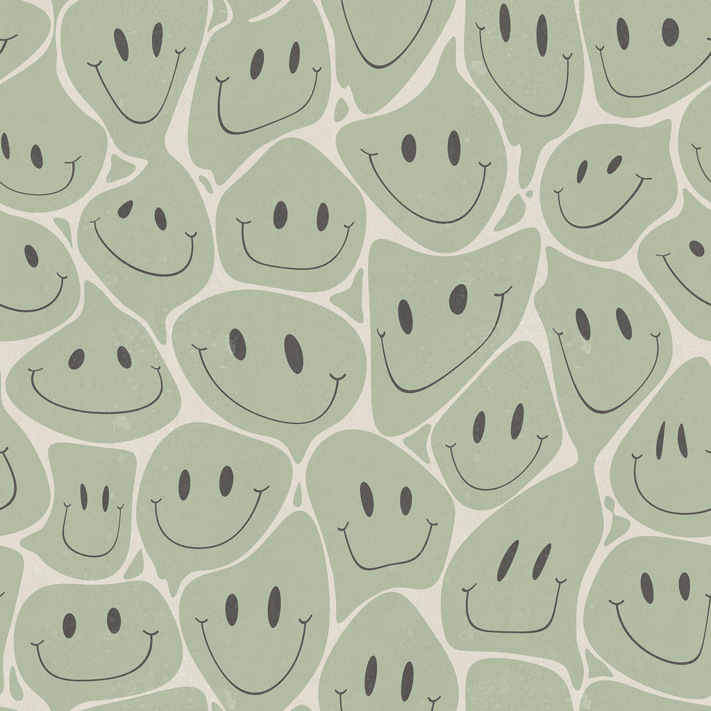 Happy Rebel wall mural by Rebel Walls in Green, flat swatch