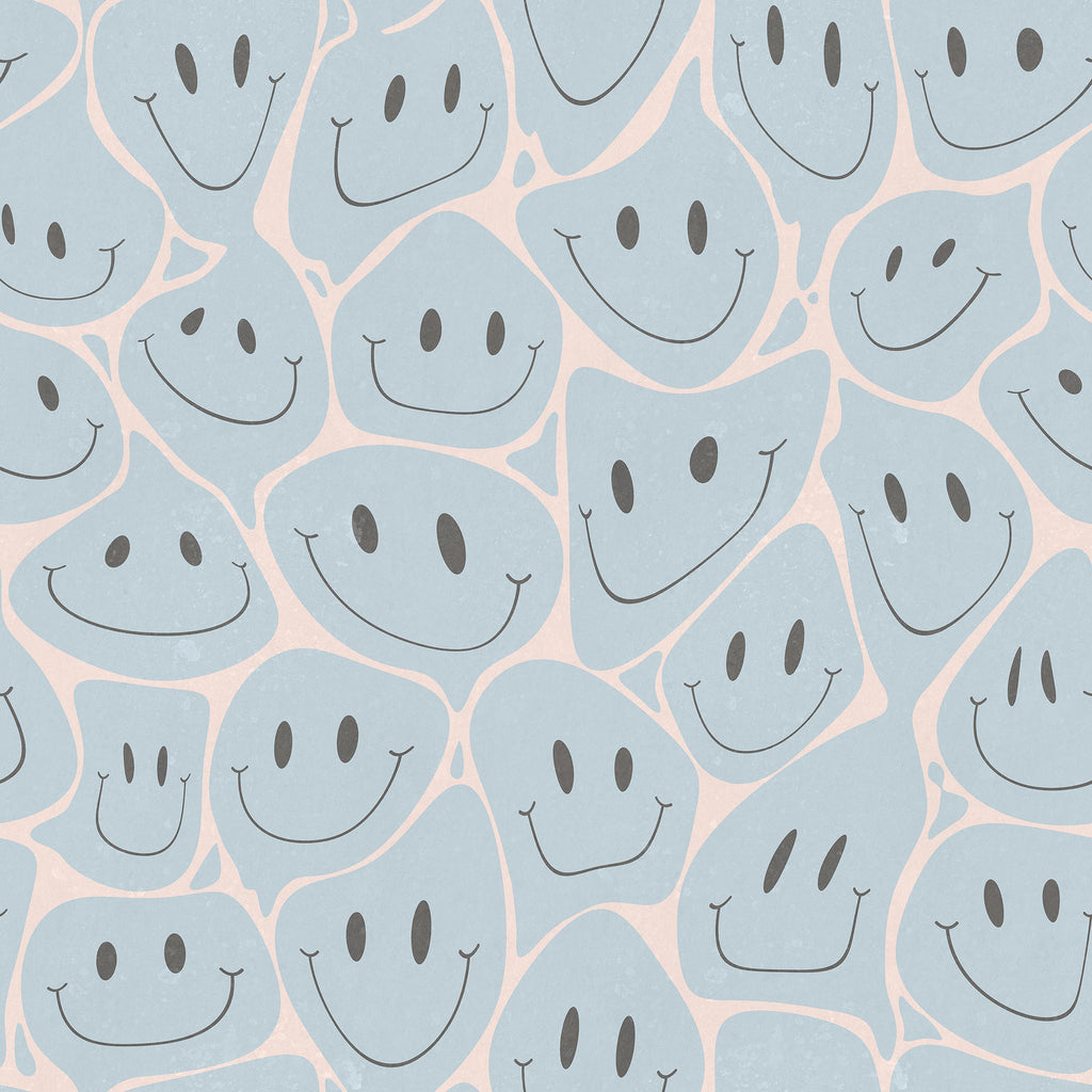 Happy Rebel wall mural by Rebel Walls in Blue – Light Blue, flat swatch