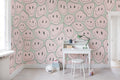 Happy Rebel wall mural by Rebel Walls in Pink – Bubblegum, styled room