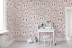Happy Rebel wall mural by Rebel Walls in Pink – Bubblegum, styled room