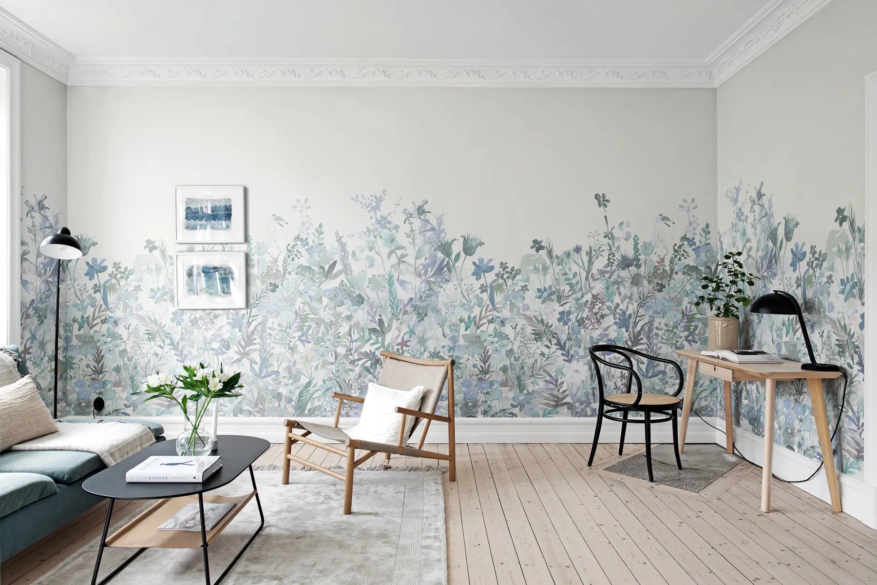 May Meadow wallpaper - Dusty Blue