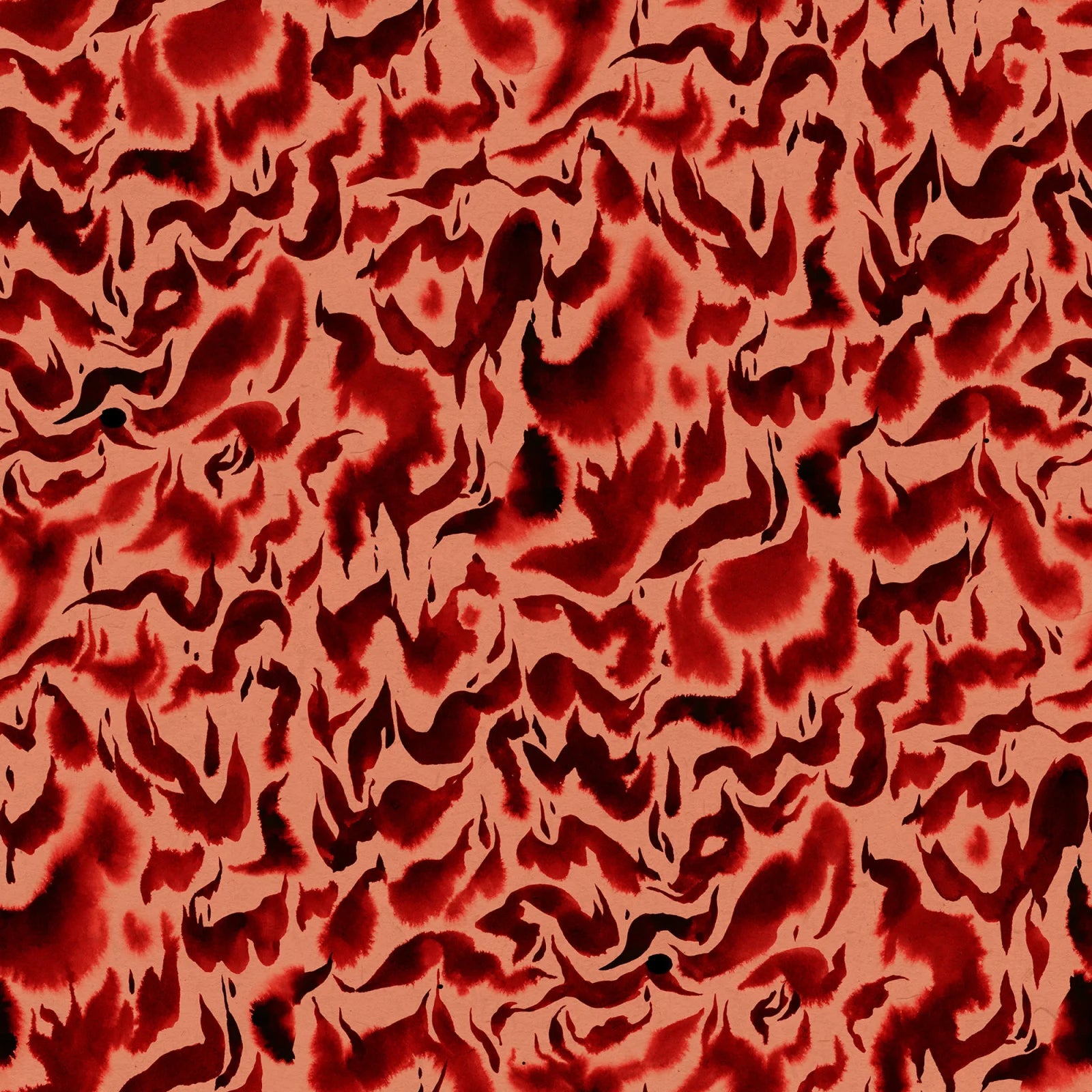 Discus Fish wall mural by Rebel Walls, flat panel of marbled watercolour swirls in deep red on coral