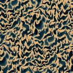 Discus Fish wall mural by Rebel Walls, flat panel of marbled watercolour swirls in navy blue on gold