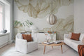 Opulence wall mural by Rebel Walls in White – Gold, styled room