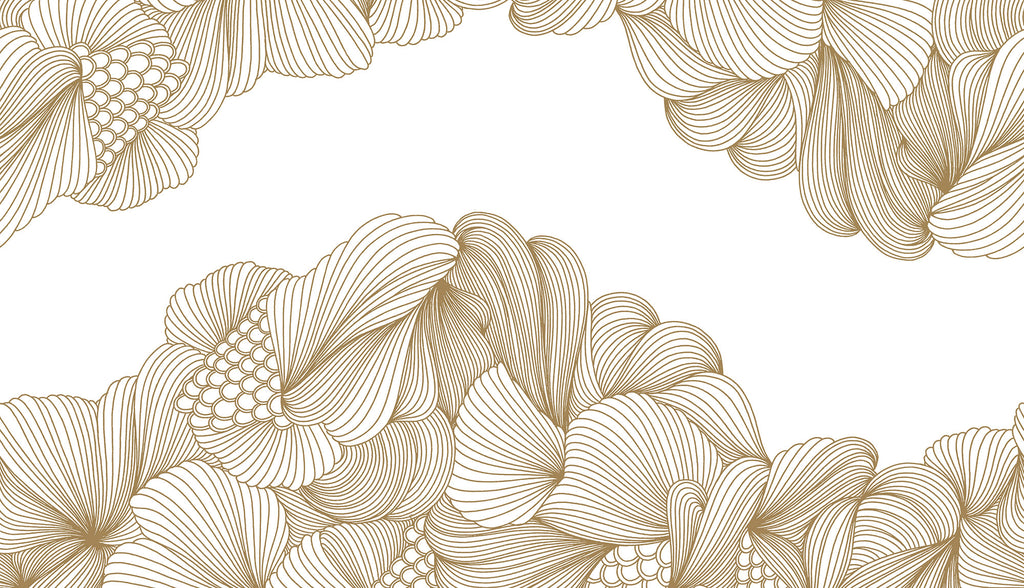 Opulence wall mural by Rebel Walls in White – Gold, flat swatch