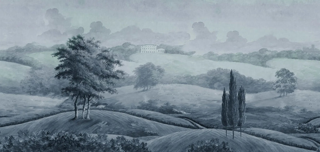 Hilltop House - Blue wallpaper swatch