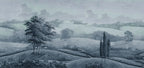 Hilltop House - Blue wallpaper swatch