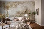 Opulence wall mural by Rebel Walls in Beige, styled room