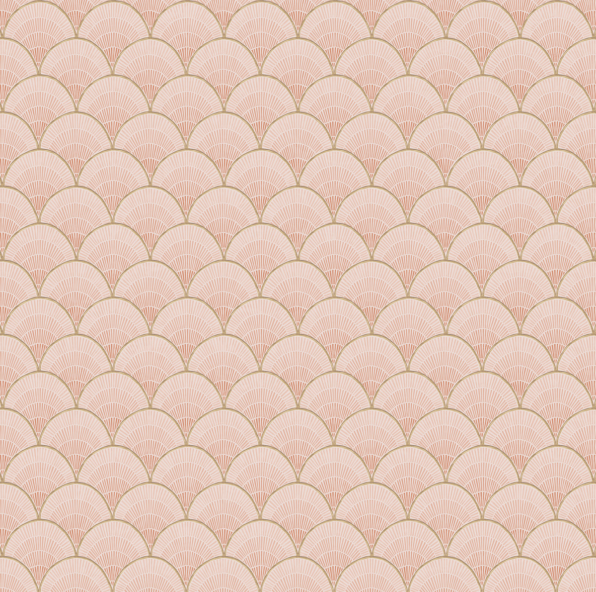 Marmaris wall mural by Rebel Walls in Coral Pink, flat swatch