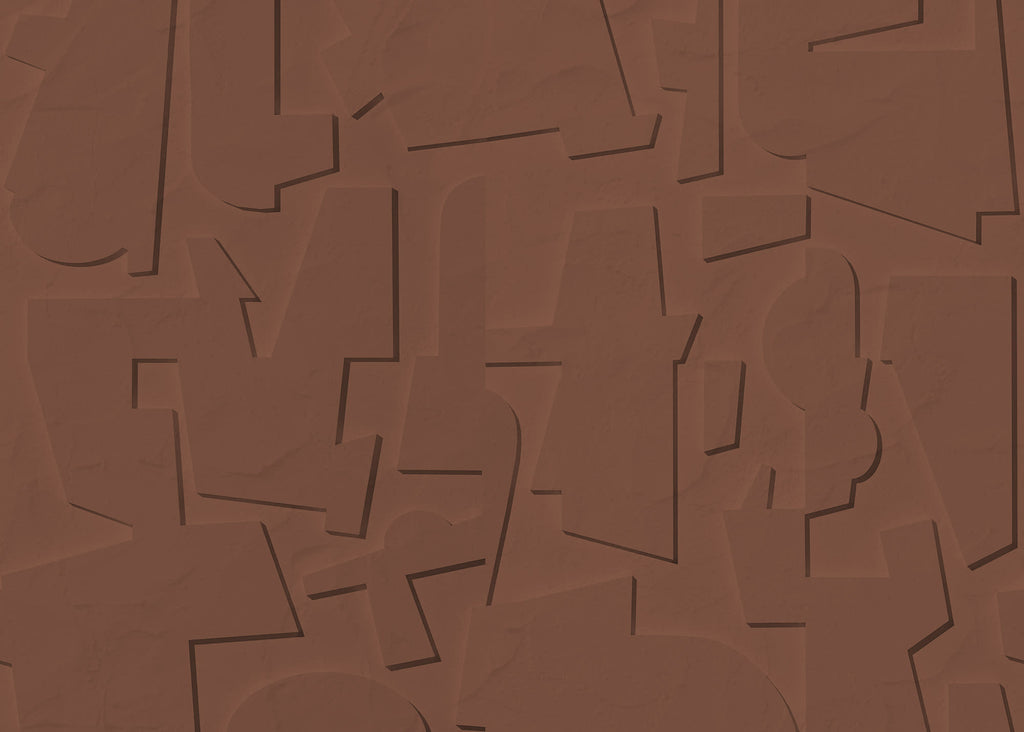 Abstract Wood wall mural by Rebel Walls in Brown – Rust, flat swatch