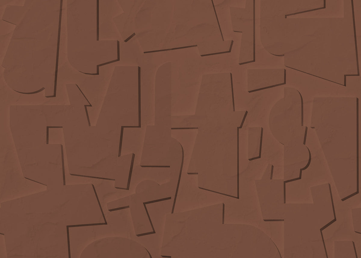 Abstract Wood wall mural by Rebel Walls in Brown – Rust, flat swatch