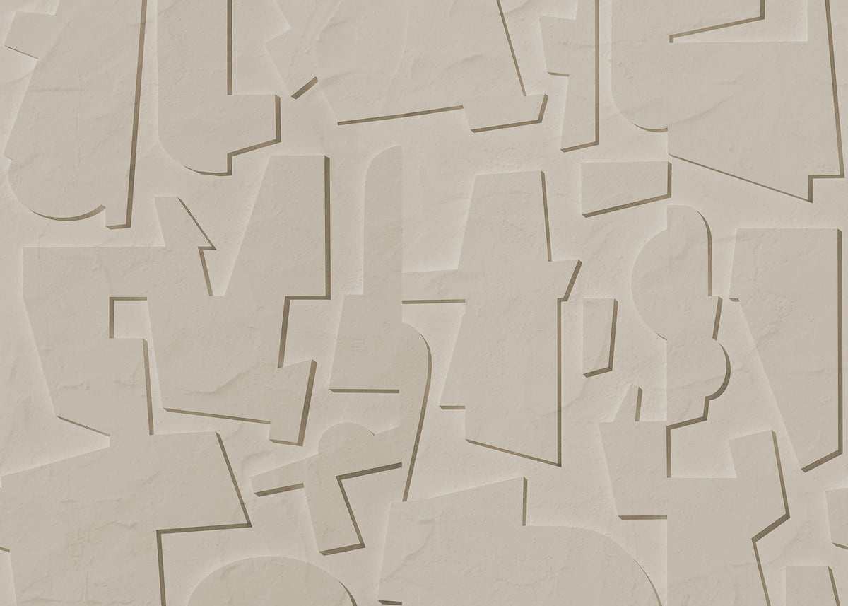Abstract Wood wall mural by Rebel Walls in Beige, flat swatch