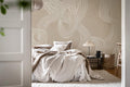 Stripes Repeatable wall mural by Rebel Walls in Beige, styled room
