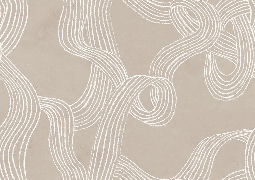 Stripes Repeatable wall mural by Rebel Walls in Beige, flat swatch