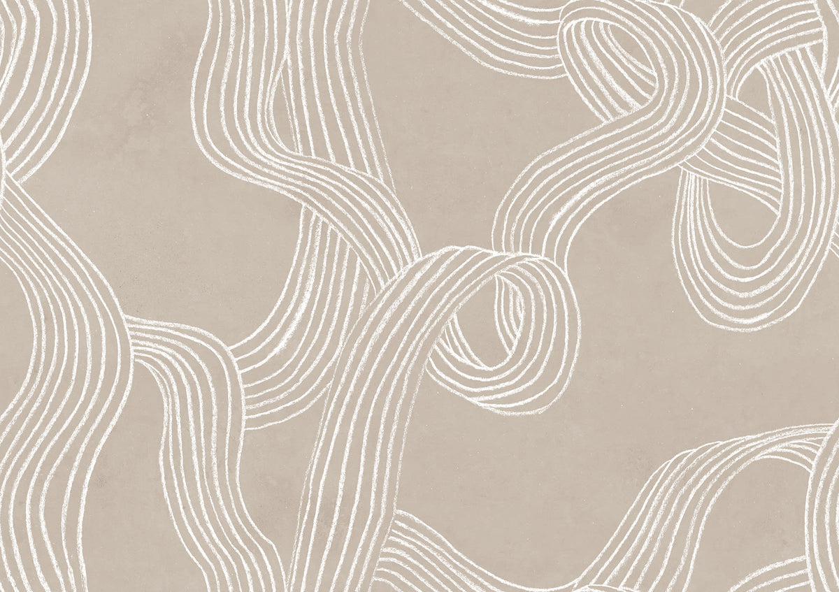 Stripes Repeatable wall mural by Rebel Walls in Beige, flat swatch