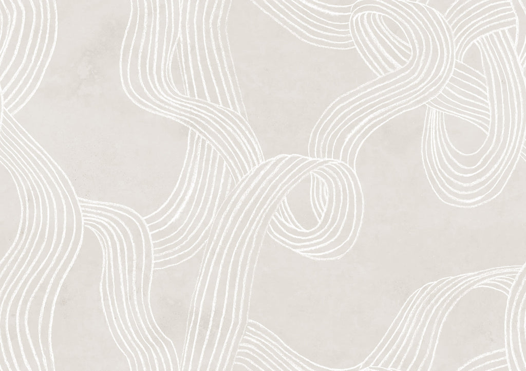 Stripes Repeatable wall mural by Rebel Walls in Cream, flat swatch