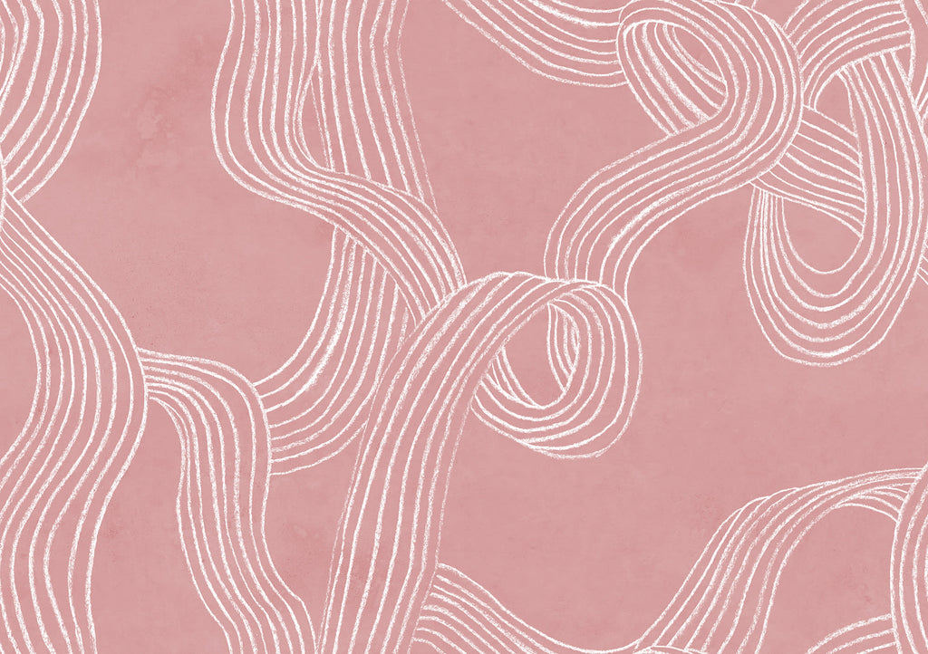 Stripes Repeatable wall mural by Rebel Walls in Pink, flat swatch