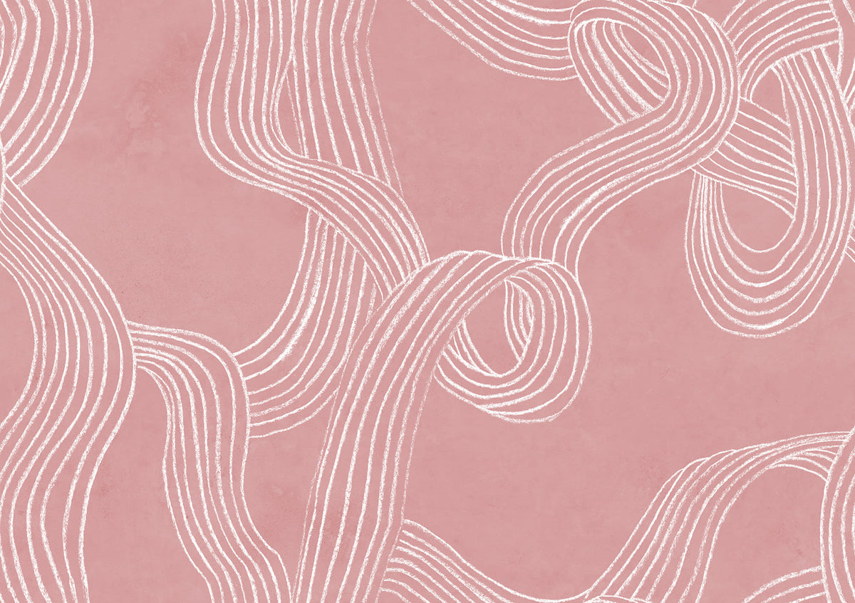 Stripes Repeatable wall mural by Rebel Walls in Pink, flat swatch