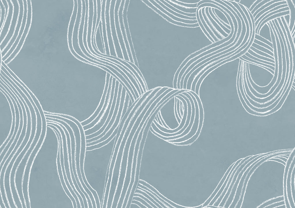 Stripes Repeatable wall mural by Rebel Walls in Blue, flat swatch
