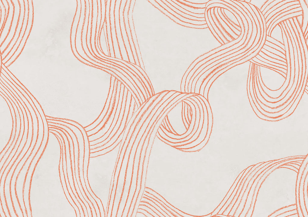 Stripes Repeatable wall mural by Rebel Walls in Orange, flat swatch
