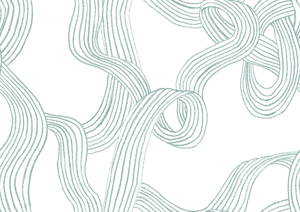 Stripes Repeatable wall mural by Rebel Walls in Light Green, flat swatch
