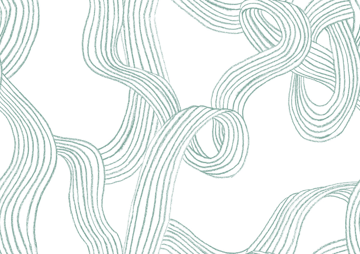 Stripes Repeatable wall mural by Rebel Walls in Light Green, flat swatch