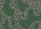 Stripes Repeatable wall mural by Rebel Walls in Green, flat swatch
