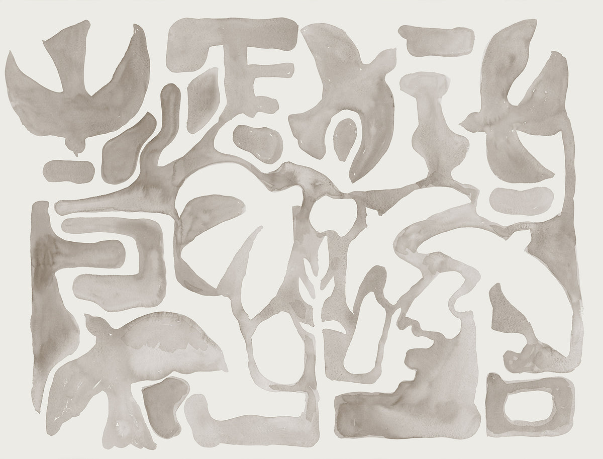 Harmony Forms wall mural by Rebel Walls in Beige, flat swatch