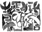 Harmony Forms wall mural by Rebel Walls in Black, flat swatch