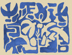 Harmony Forms wall mural by Rebel Walls in Blue, flat swatch