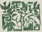 Harmony Forms wall mural by Rebel Walls in Green, flat swatch