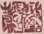 Harmony Forms wall mural by Rebel Walls in Red, flat swatch