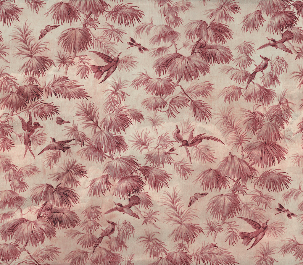 Humming Harmony wall mural by Rebel Walls in Red, flat swatch