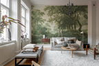 The Vintage Grove wall mural by Rebel Walls in Green – Spring Green, styled room