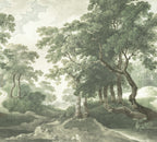The Vintage Grove wall mural by Rebel Walls in Green – Spring Green, flat swatch