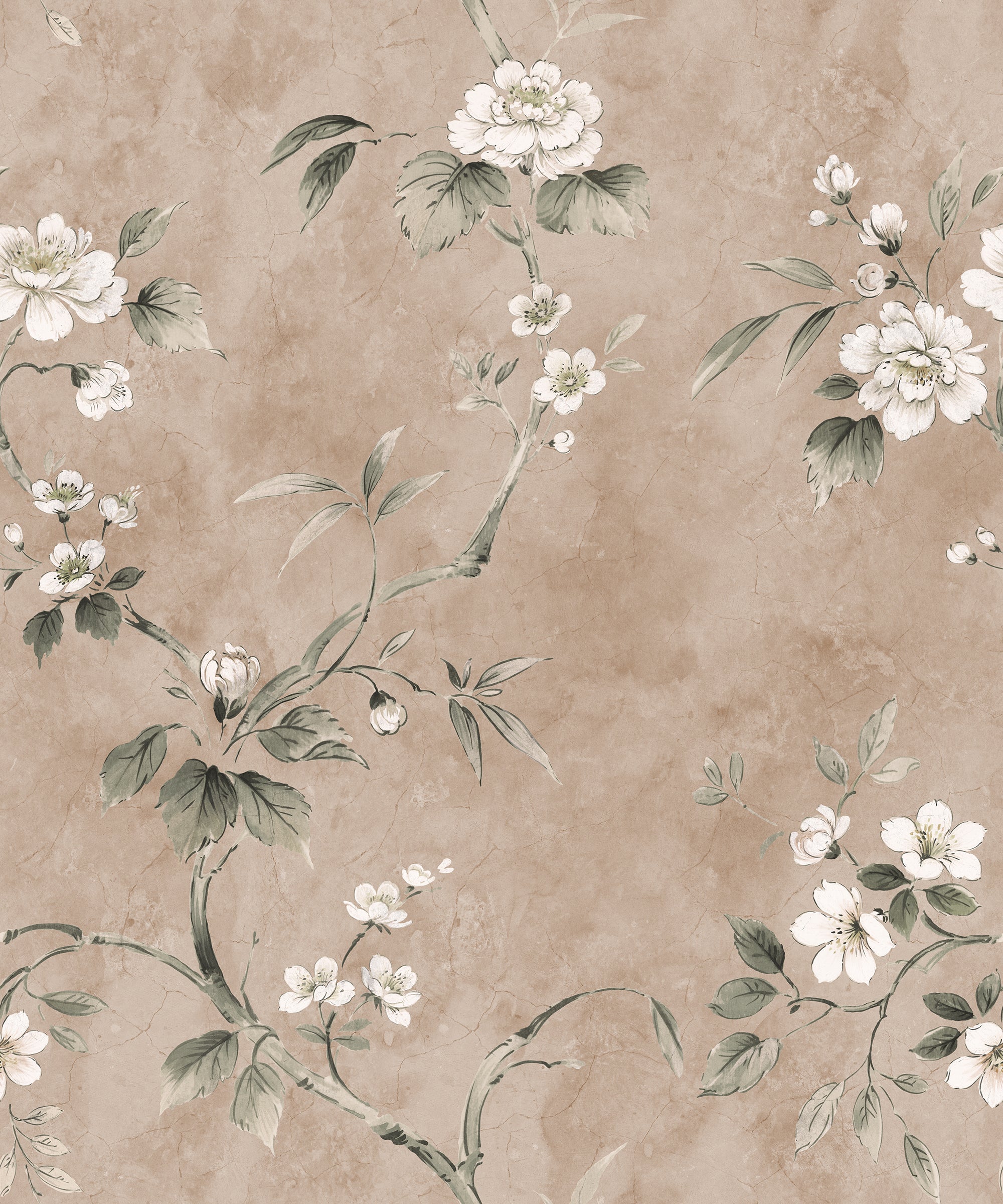 Poetic Flora wall mural by Rebel Walls in Pink, flat swatch