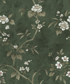 Poetic Flora wall mural by Rebel Walls in Green, flat swatch