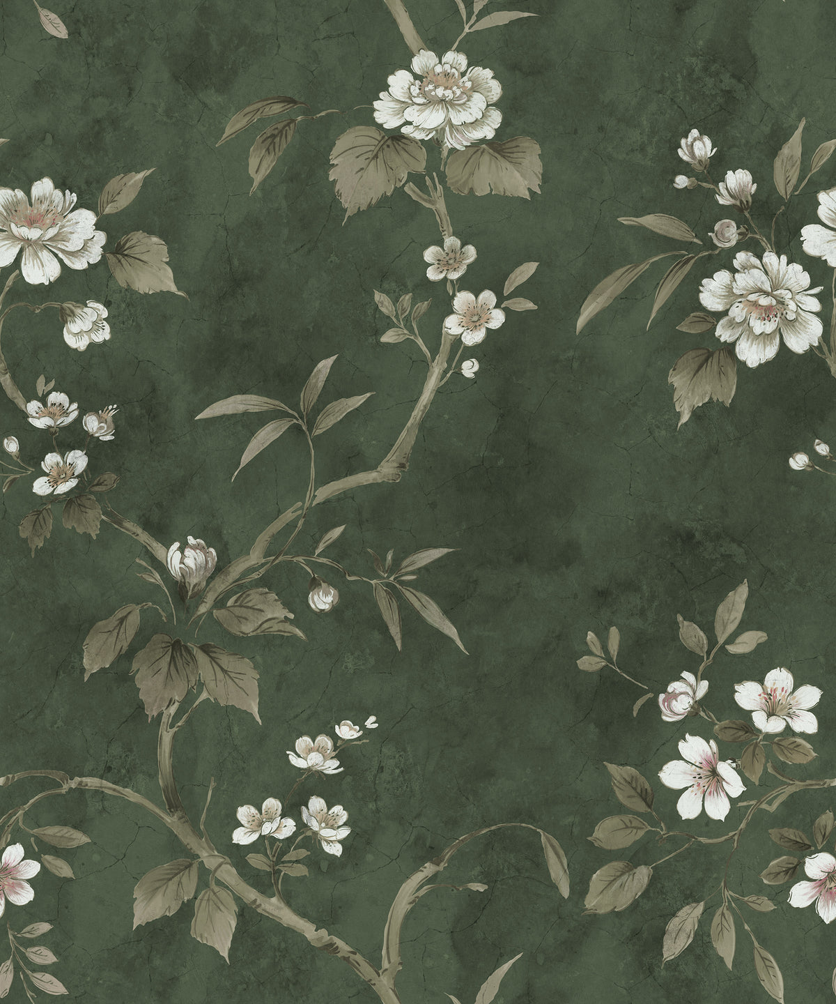 Poetic Flora wall mural by Rebel Walls in Green, flat swatch
